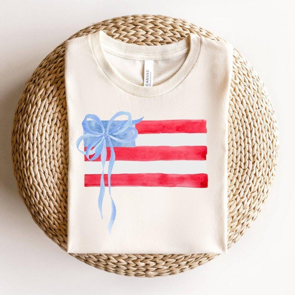 American Flag Shirt, Bowl Flag, 4Th Of July Shirt, Fourth Of July, Patriotic Tee